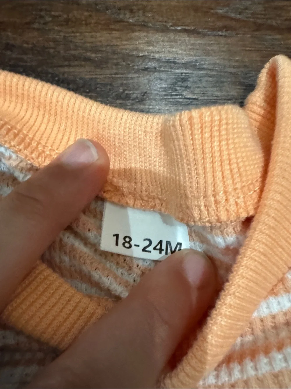 Girls Peach Striped Duck Appliqué Sweater